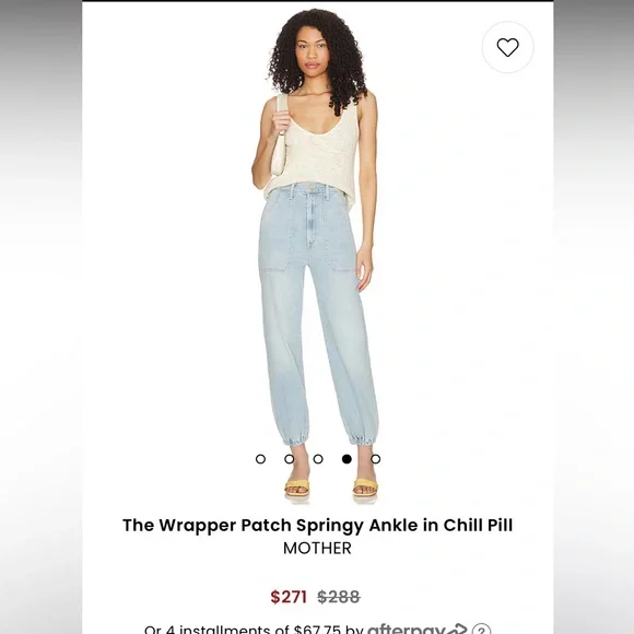 Mother Wrapper Patch Springy Ankle Jeans